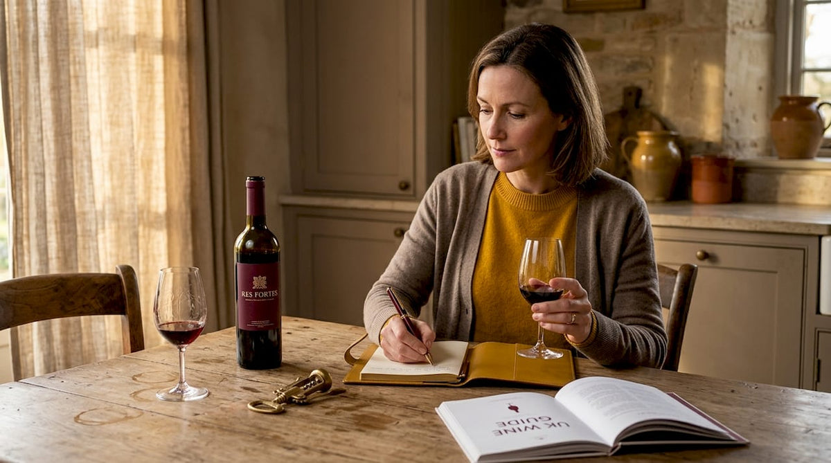 Woman tasting wine at dining table