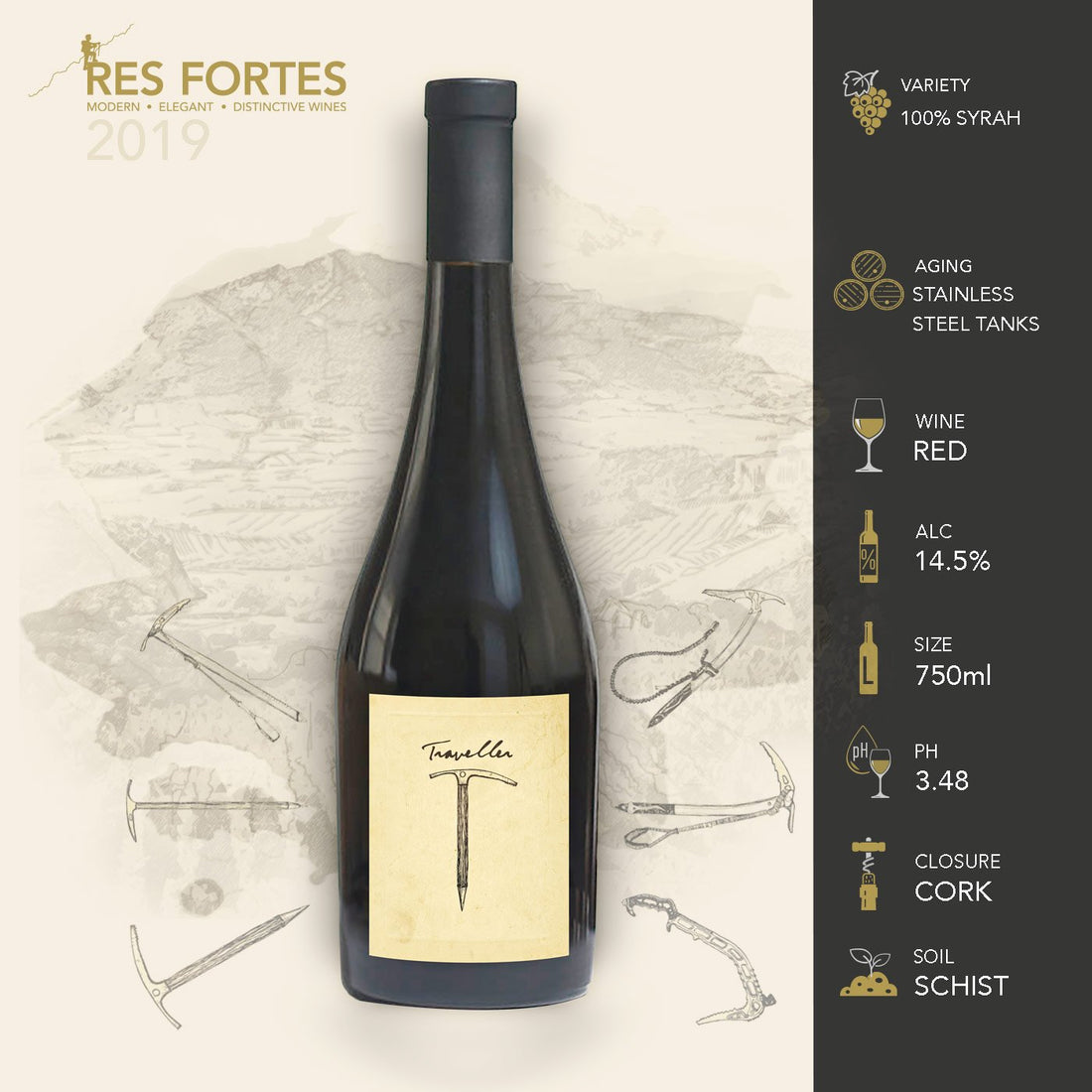 Res Fortes, The Traveller 2020 (Premium Syrah Vineyard)