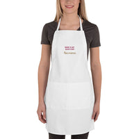 Wine Apron - "Wine Is My Sous Chef" - Embroidered