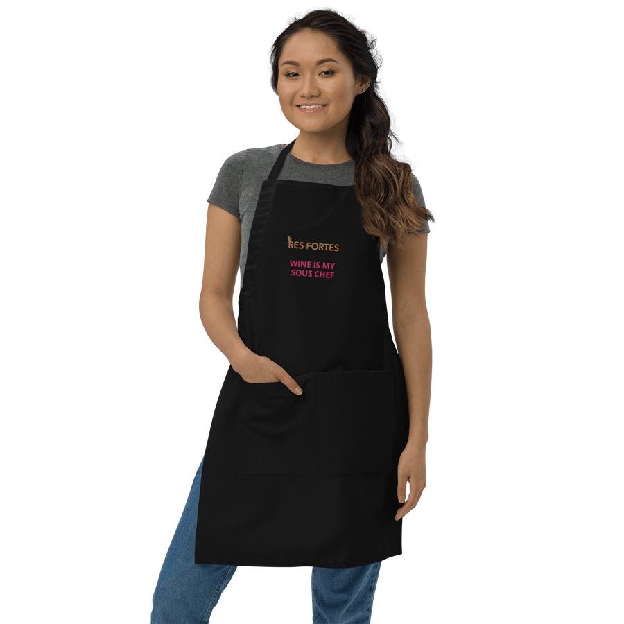 Res Fortes Black Wine is my sous chef | Res Fortes Embroidered Apron