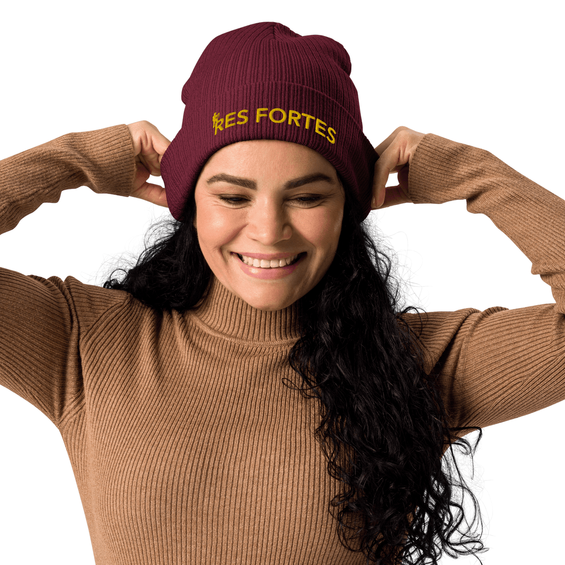 Res Fortes Burgundy Organic ribbed beanie