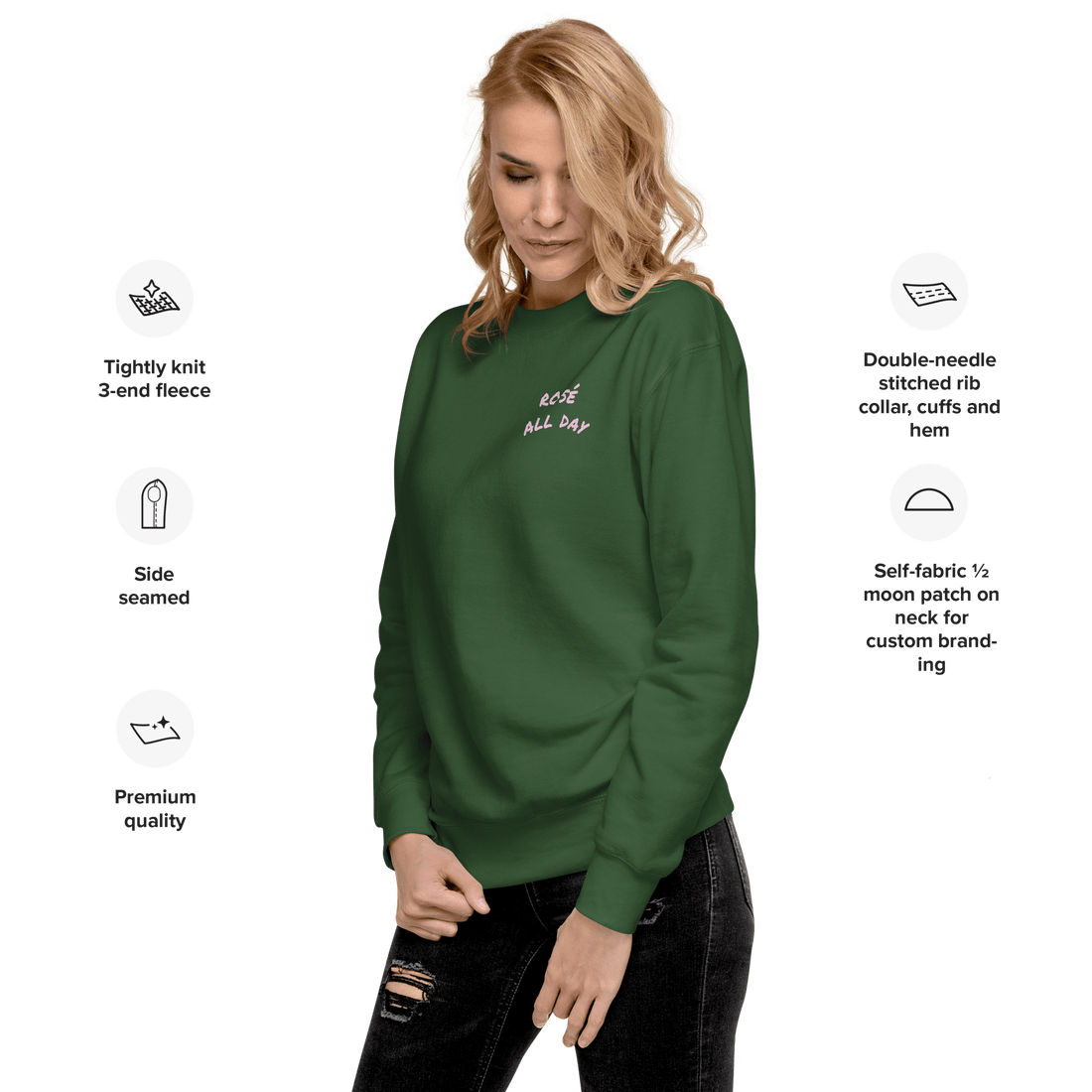 Res Fortes Forest Green / S Rosé all Day | Unisex Premium Sweatshirt/Jumper