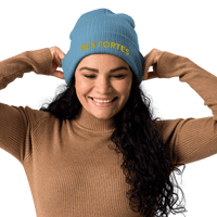 Res Fortes Light Avio Blue Organic ribbed beanie