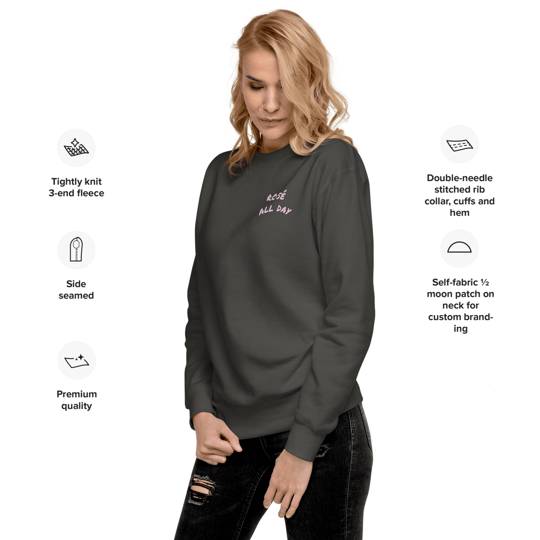 Res Fortes Vintage Black / S Rosé all Day | Unisex Premium Sweatshirt/Jumper