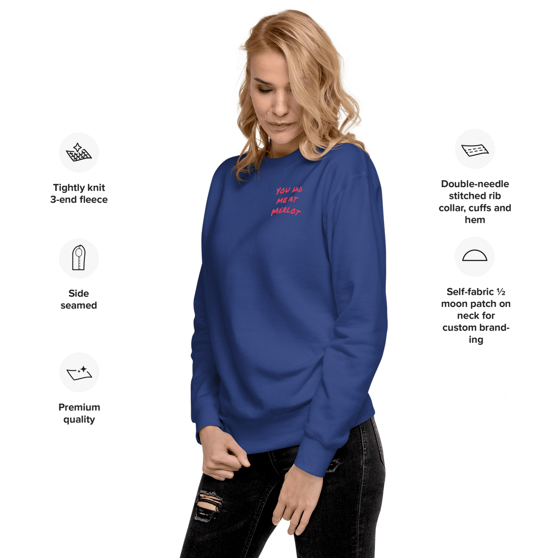 Res Fortes You had me at Merlot | Unisex Premium Sweatshirt/Jumpers